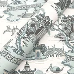 York Wallcoverings Pagoda And Sampan Scenic wallpaper, color Seamist, SKU RT7904