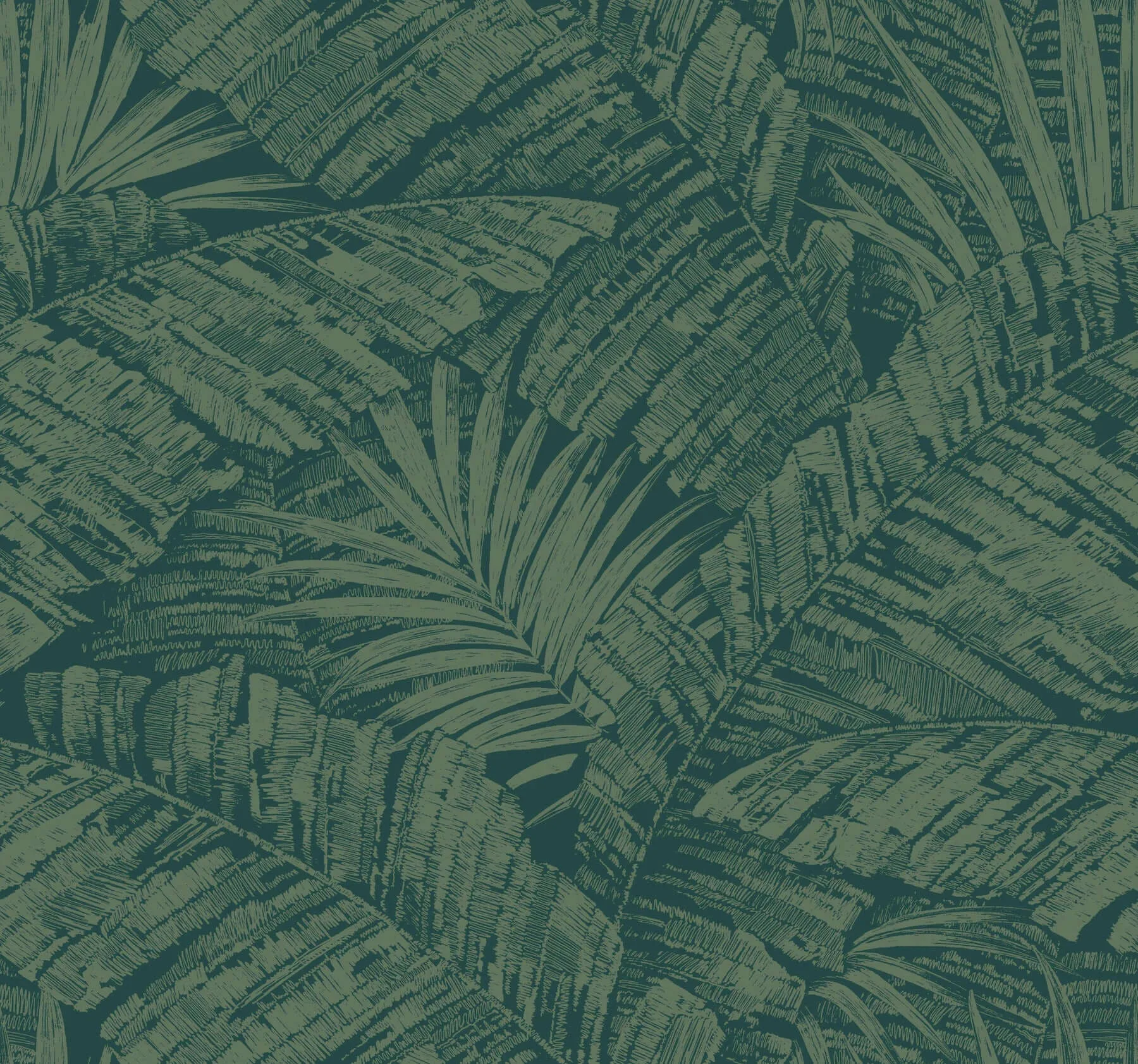 York Wallcoverings Palm Cove Toile wallpaper, color Emerald Forest, SKU RT7924