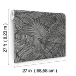 York Wallcoverings Palm Cove Toile - Silver & Black Wallpaper | Buy Online York Wallcoverings Palm Cove Toile wallpaper, color Silver & Black, SKU RT7923