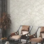 York Wallcoverings Palm Cove Toile wallpaper, color White & Taupe, SKU RT7926