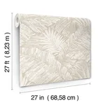 York Wallcoverings Palm Cove Toile wallpaper, color White & Taupe, SKU RT7926