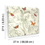 York Wallcoverings Papillon - Green Wallpaper | Buy Online York Wallcoverings Papillon wallpaper, color Green, SKU AF2027