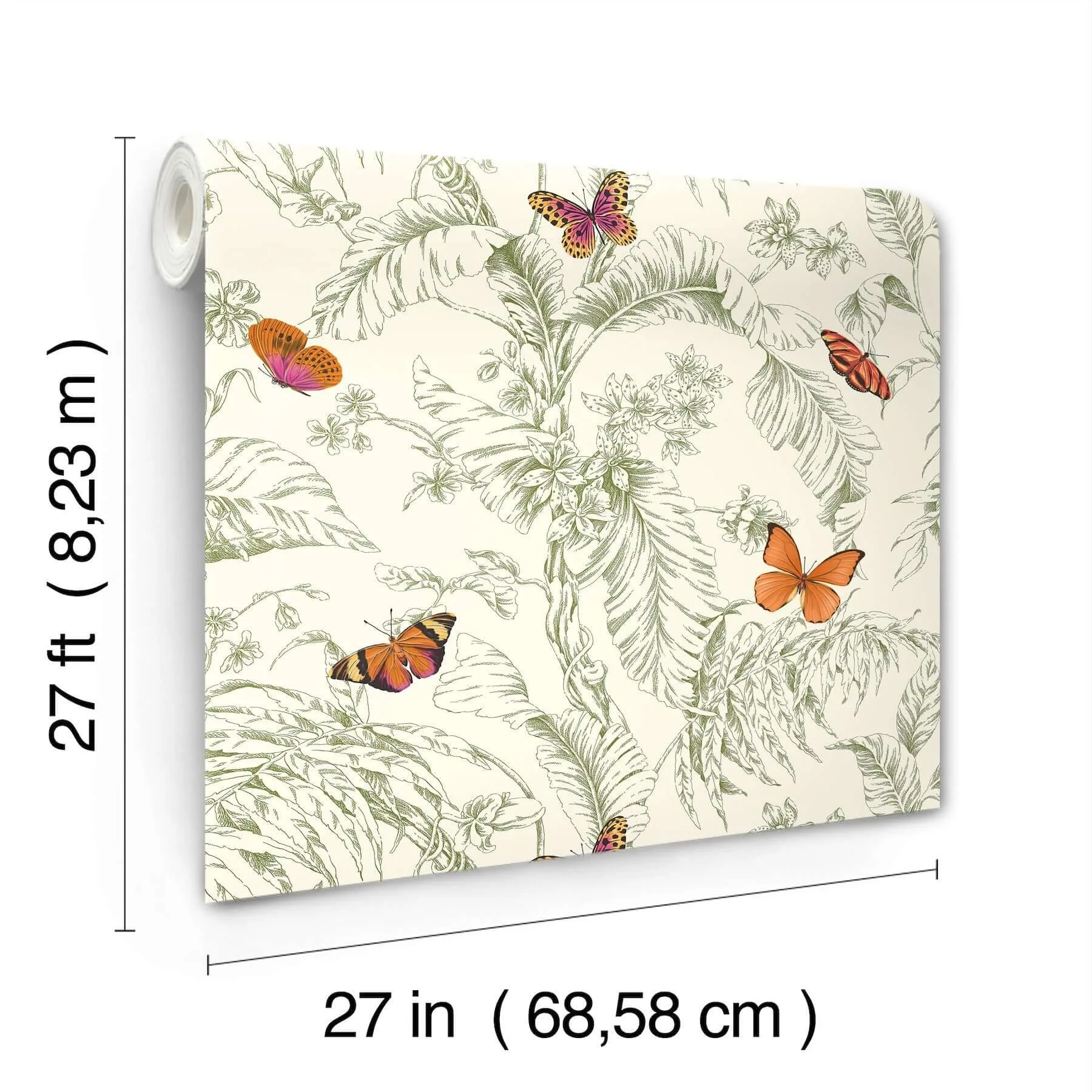York Wallcoverings Papillon - Green Wallpaper | Buy Online York Wallcoverings Papillon wallpaper, color Green, SKU AF2027