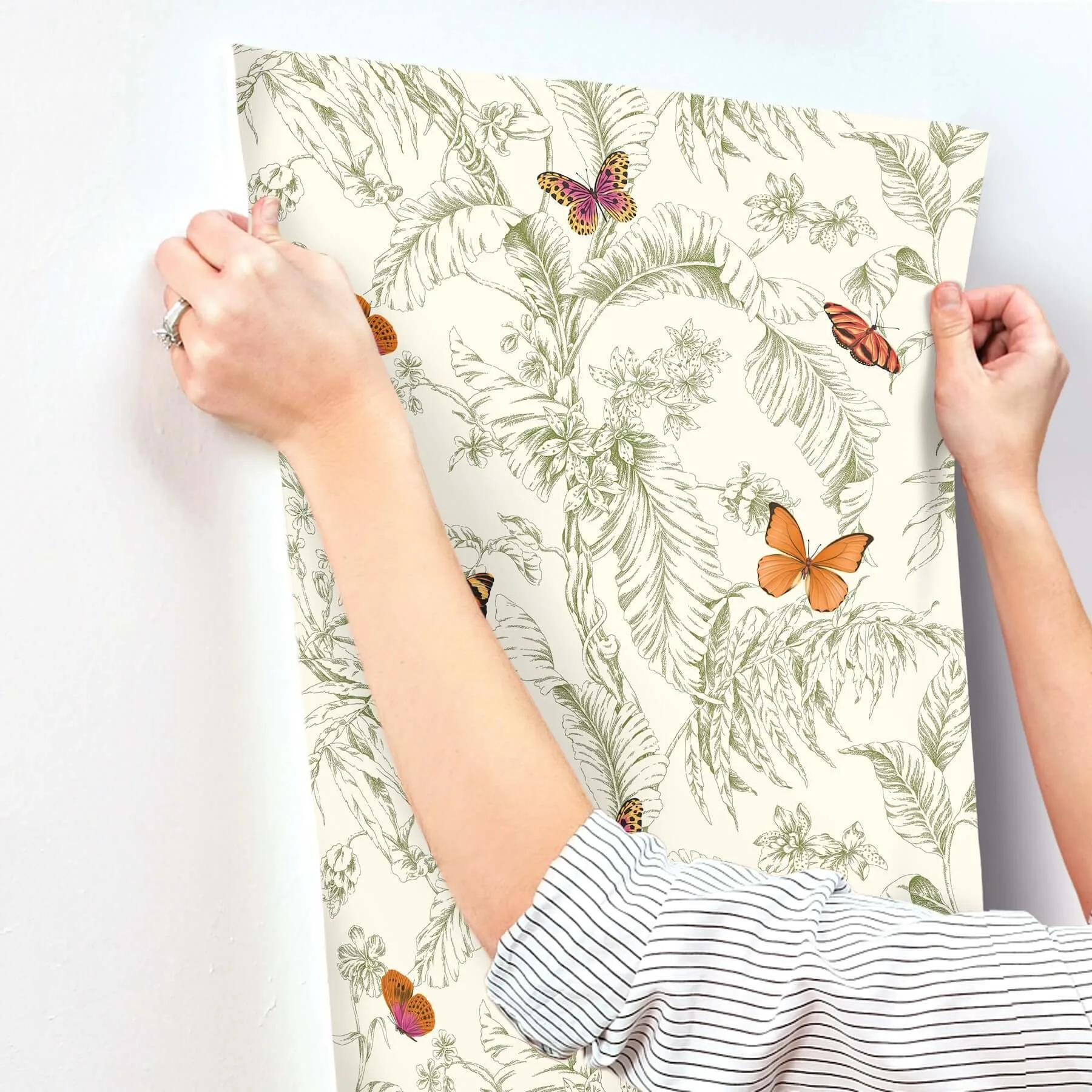 York Wallcoverings Papillon - Green Wallpaper | Buy Online York Wallcoverings Papillon wallpaper, color Green, SKU AF2027