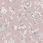 York Wallcoverings Passion Flower Toile wallpaper, color Orchid, SKU RT7851