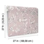 York Wallcoverings Passion Flower Toile wallpaper, color Orchid, SKU RT7851