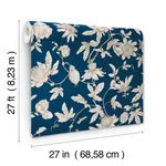 York Wallcoverings Passion Flower Toile - Navy Wallpaper | Buy Online York Wallcoverings Passion Flower Toile wallpaper, color Navy, SKU RT7856