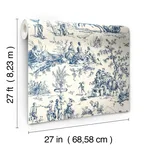 York Wallcoverings Seasons Toile wallpaper, color Navy, SKU AF2000