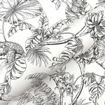 York Wallcoverings Tropical Sketch Toile wallpaper, color Black, SKU RT7841