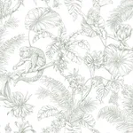 York Wallcoverings Tropical Sketch Toile wallpaper, color Forest, SKU RT7842