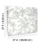 York Wallcoverings Tropical Sketch Toile wallpaper, color Forest, SKU RT7842
