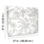 York Wallcoverings Tropical Sketch Toile - Brown Wallpaper | Buy Online York Wallcoverings Tropical Sketch Toile wallpaper, color Brown, SKU RT7843