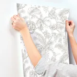 York Wallcoverings Tropical Sketch Toile - Brown Wallpaper | Buy Online York Wallcoverings Tropical Sketch Toile wallpaper, color Brown, SKU RT7843