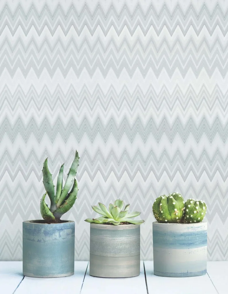 York Wallcoverings Zig Zag wallpaper, color White, SKU PSW1640RL