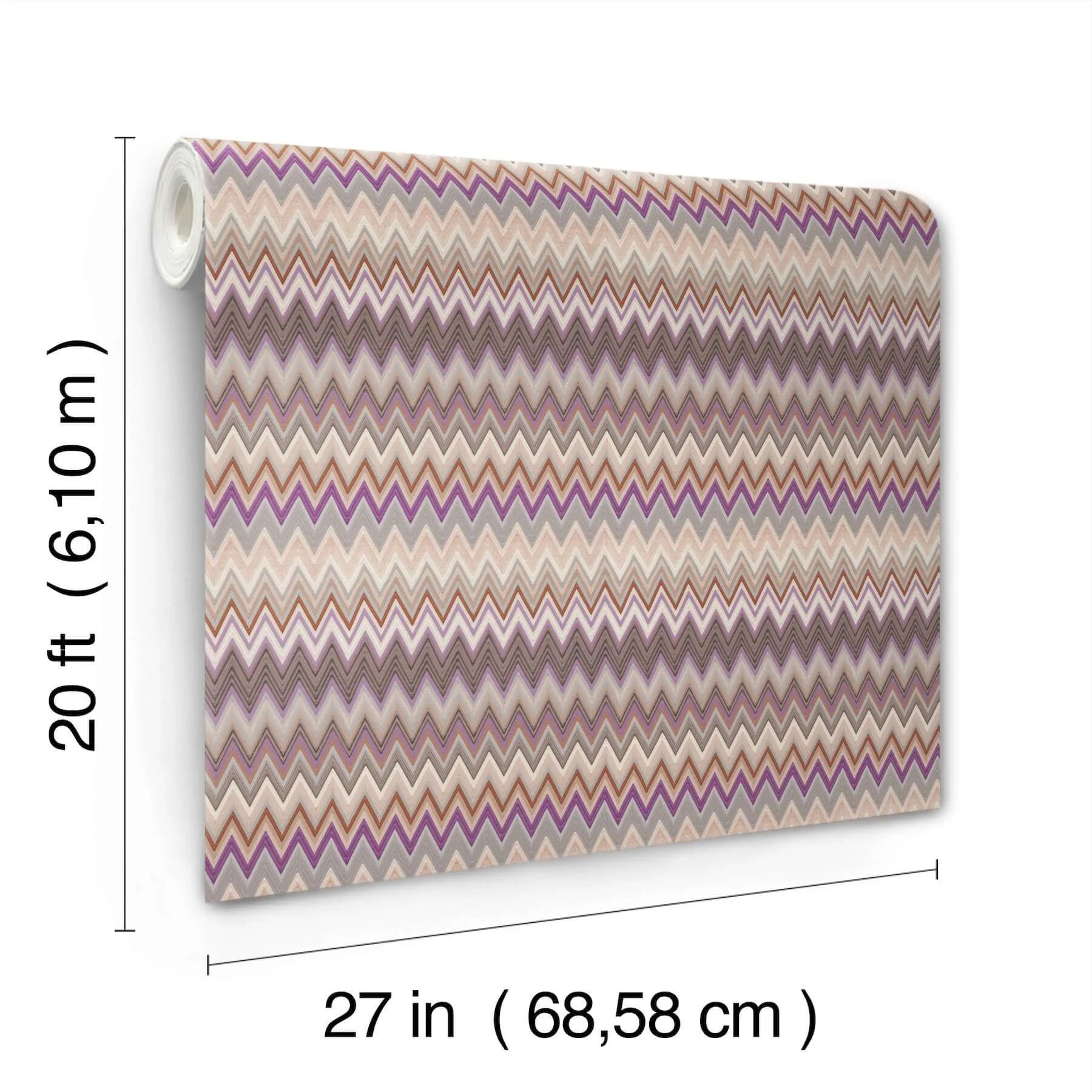 York Wallcoverings Zig Zag - Purple Wallpaper | Buy Online York Wallcoverings Zig Zag wallpaper, color Purple, SKU PSW1641RL