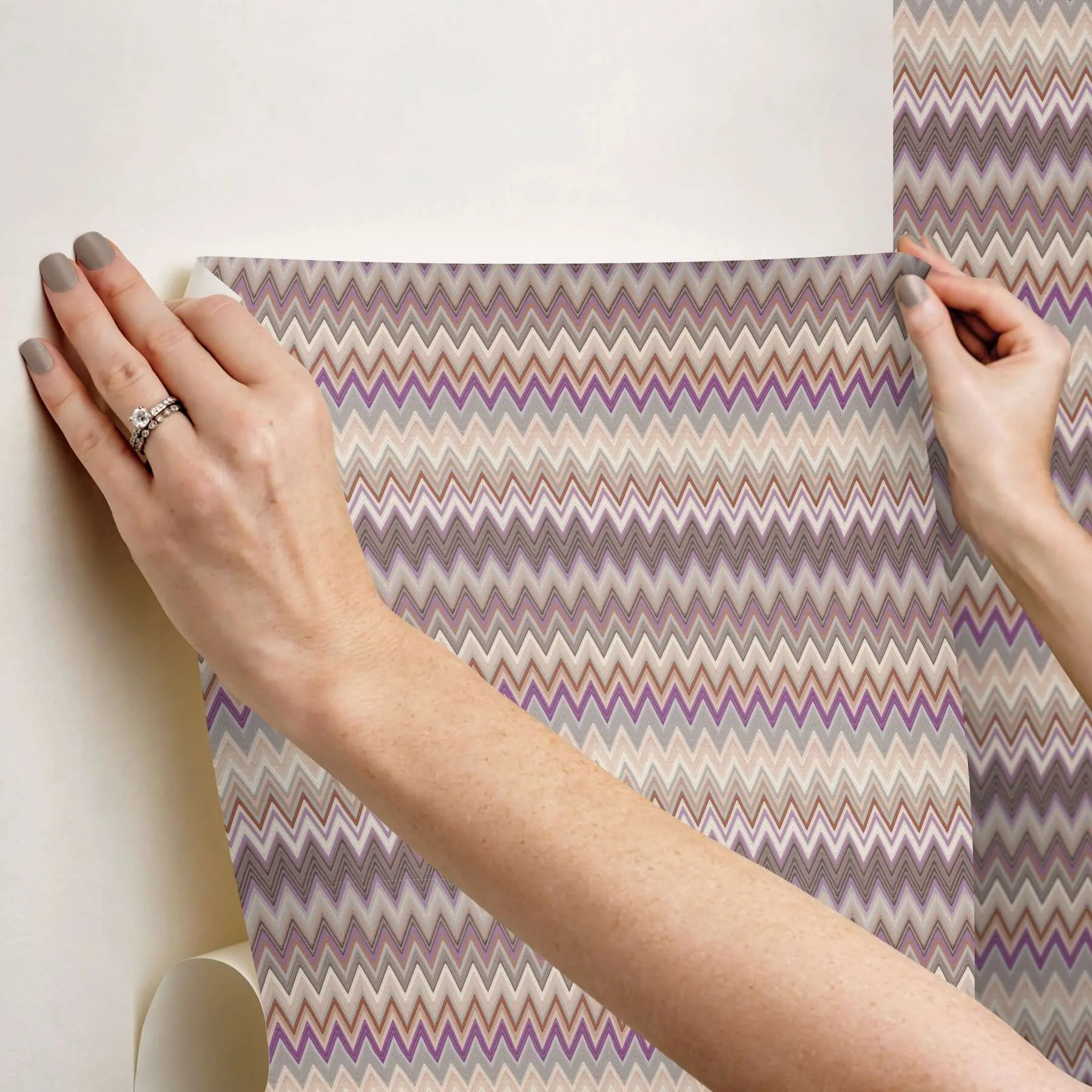 York Wallcoverings Zig Zag - Purple Wallpaper | Buy Online York Wallcoverings Zig Zag wallpaper, color Purple, SKU PSW1641RL